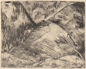 Berghelling met geiten, 1920 door Ernst Ludwig Kirchner