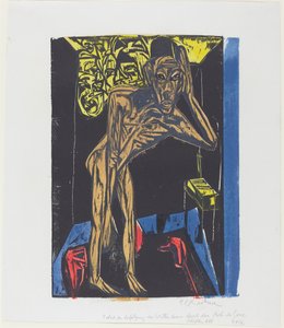 Peter Schlemihls wonderbaarlijke geschiedenis: Schlemihl in de eenzaamheid van de kamer... door Ernst Ludwig Kirchner