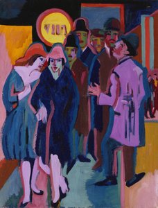 Een nachtelijke straatscène, 1925