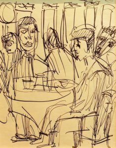 Aan de cafétafel door Ernst Ludwig Kirchner