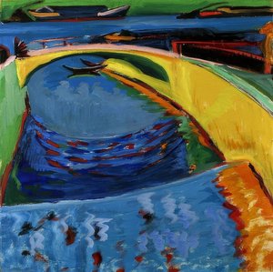 Brug bij de monding van de Priessnitz