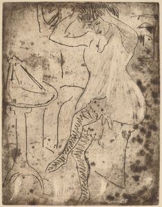Dodo doet haar haar door Ernst Ludwig Kirchner