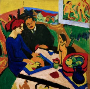 Doris en Heckel aan tafel