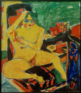 Naakt in het atelier door Ernst Ludwig Kirchner