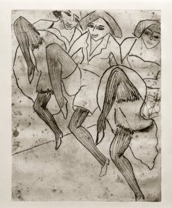 Hamburgse Danseressen door Ernst Ludwig Kirchner