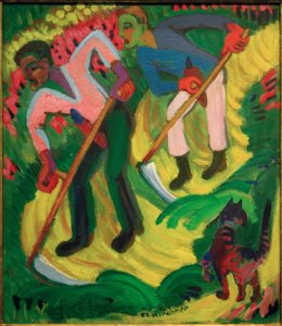 E.L. Kirchner, Maaiers, de gebroeders Müller door Ernst Ludwig Kirchner