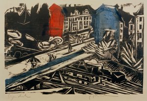 Brug van de Wannseebahn door Ernst Ludwig Kirchner