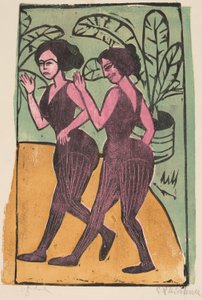 Engelse stepdansers, 1911 door Ernst Ludwig Kirchner