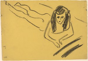 Fränzi Liggend door Ernst Ludwig Kirchner