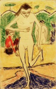 Fränzi voor wandtapijt door Ernst Ludwig Kirchner