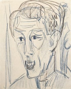Hoofd van Bauknecht door Ernst Ludwig Kirchner