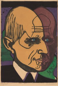 Hoofd van Dr. Bauer door Ernst Ludwig Kirchner