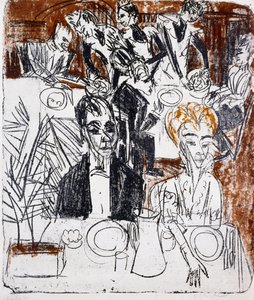 Gedekte tafel door Ernst Ludwig Kirchner