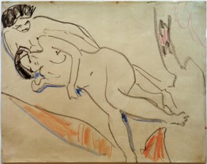 Liggend paar door Ernst Ludwig Kirchner
