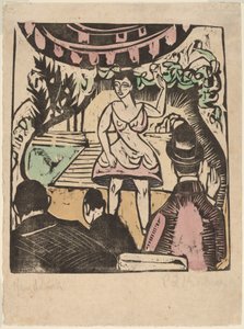 Kleine Variété Act met Zanger door Ernst Ludwig Kirchner