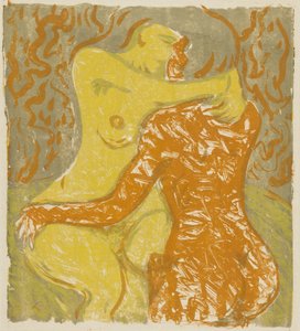 Liefdesscène, 1908 door Ernst Ludwig Kirchner