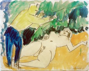 Schilder en model door Ernst Ludwig Kirchner