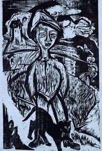 Bergjongen in storm, 1921 door Ernst Ludwig Kirchner