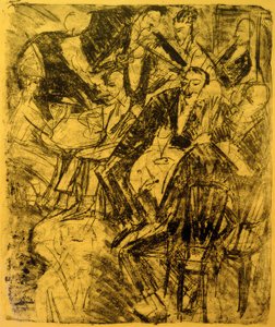 Muziekrestaurant door Ernst Ludwig Kirchner