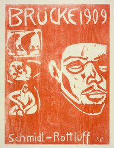 Portret van Schmidt-Rottluff, 1909 door Ernst Ludwig Kirchner