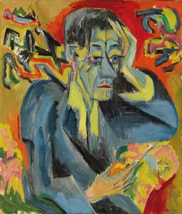 Portret van de dichter Leonhard Frank, 1917 door Ernst Ludwig Kirchner