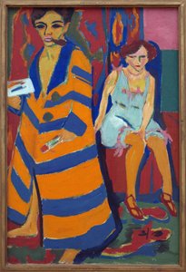 Zelfportret met een model door Ernst Ludwig Kirchner