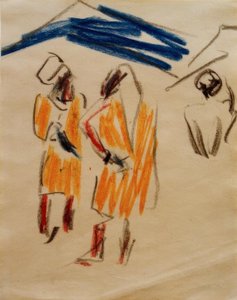 Schets van twee Marokkanen door Ernst Ludwig Kirchner
