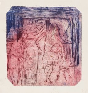 Scène in de kamer door Ernst Ludwig Kirchner
