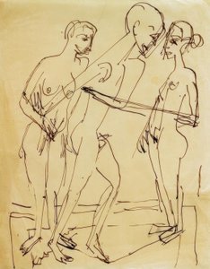 Dans tussen de vrouwen door Ernst Ludwig Kirchner