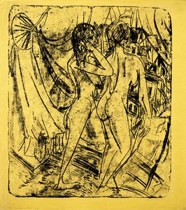 Twee naakten bij het raam, 1915 door Ernst Ludwig Kirchner