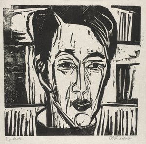 Wehrlin, Gezicht naar voren door Ernst Ludwig Kirchner
