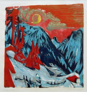 Wintermaanacht door Ernst Ludwig Kirchner