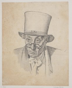 Studie voor het hoofd van de briefschrijver met bril door Ernst Meyer