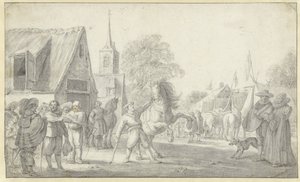 Paardenmarkt door Esaias van de Velde