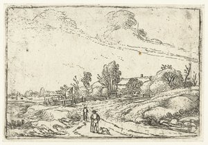 Pad langs een boerderij door Esaias van de Velde