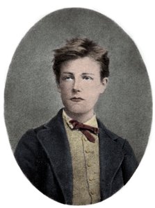 Arthur Rimbaud, Franse dichter en avonturier - Portret van Arthur Rimbaud (1859-1891) op 17-jarige leeftijd. Foto door Carjat