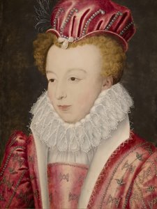 Portret van Marguerite de France, koningin van Navarra, na 1572 (Olieverf op hout)