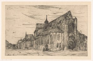 Gezicht op een kerk