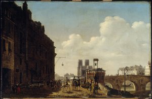 De keizer bezoekt de Halle aux vins en de eau de vie, in 1811 door Etienne Bouhot