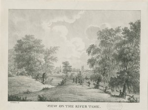 Tamworth - De rivier Tame: lithografie, nd [1796-1865]