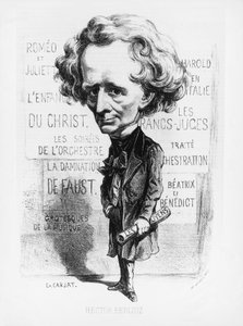 Frankrijk, Parijs, Karikatuur van componist Hector Berlioz (1803 - 1869)