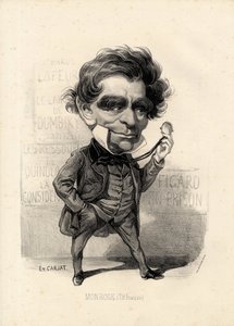 Vliegend blad - Illustratie door Etienne Carjat (1826-1906): Theater - Monrose Antoine-Martial Louis Barizain, Louis Monrose (1811-1883)