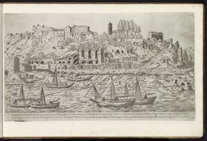 Aventijn langs de Tiber te Rome door Etienne Duperac