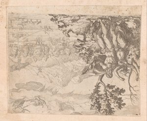 Landschap met Mercurius die Argus doodt door Etienne Duperac