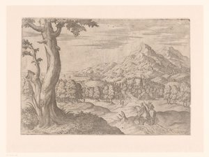 Landschap met twee ruiters door Etienne Duperac