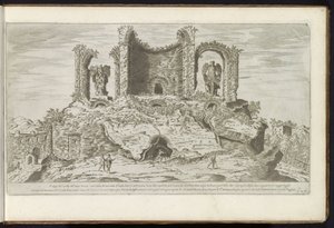 Ruïnes van de Trofeeën van Marius te Rome door Etienne Duperac