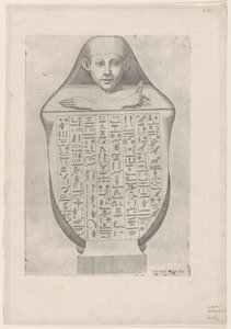 Speculum Romanae Magnificentiae: Gezicht van een Egyptische kanopische vaas door Etienne Duperac