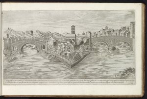 Tibereiland te Rome door Etienne Duperac