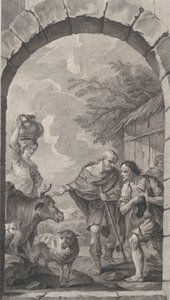 De kapel van de Enfants-Trouvés in Parijs: Groep herders voor een hut