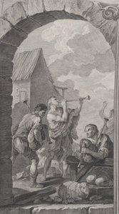 De Kapel van de Enfants-Trouvés in Parijs: Groep van herders: trompetspelers door Etienne Fessard